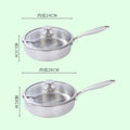 304 stainless steel frying pan, heavy-duty tri-ply hammered finish wok, suitable for home induction cookers, non-stick stir-fry pan, flat-bottom pan for commercial use