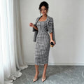 Exportfashionaccessible luxurywork clothing bouclé suitlong sleeves lapelshortoutwearmatching silm suspenders slimming look