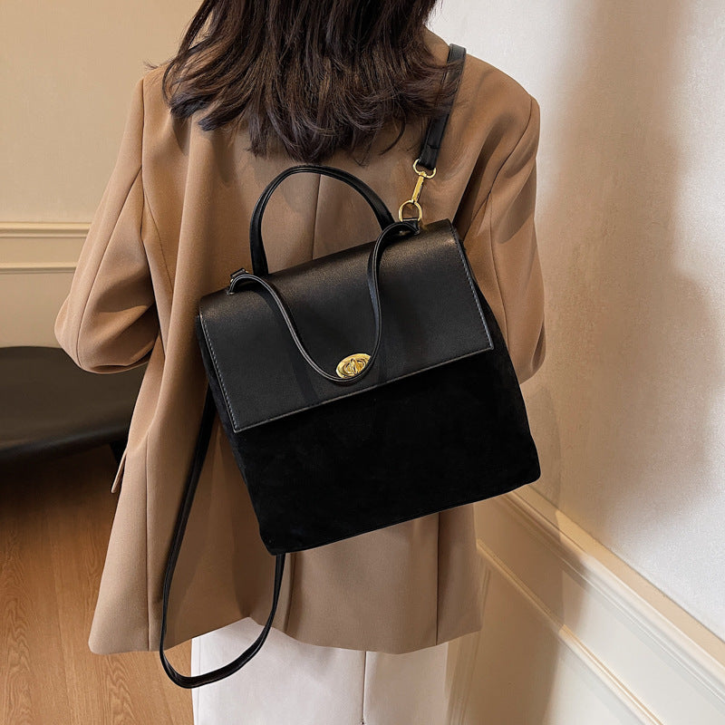 Premium sense portable commuter Maillard bag women 2025 new retro matte backpack large capacity backpack