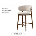 Walnut*off-white cotton and linen bar chair 65