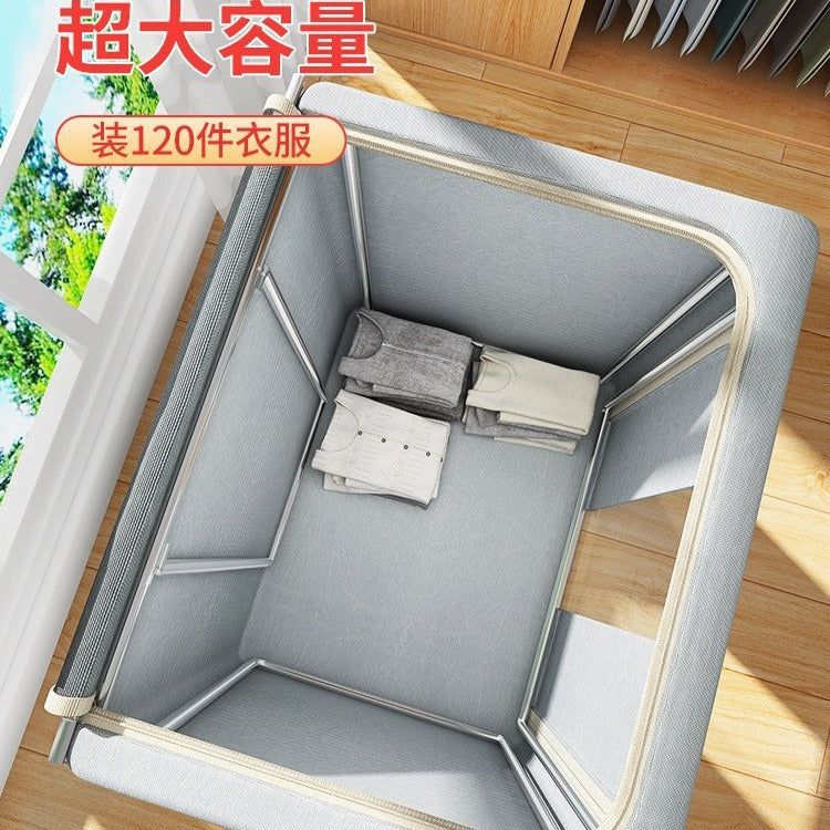 Solid color Oxford cloth steel frame storage box Clothing storage Dormitory moving quilt Clothes Bainer box Household storage