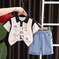 Boys' summer short-sleeve outfit:  new arrival - stylish, breathable clothing for little boys, trendy two-piece summer set