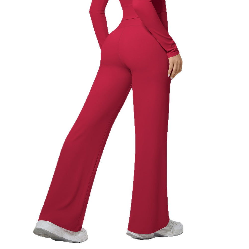 New arrival nude quick-drying yoga pants high waist hip lifting outdoor running sports loose pants draped straight-leg fitness pants