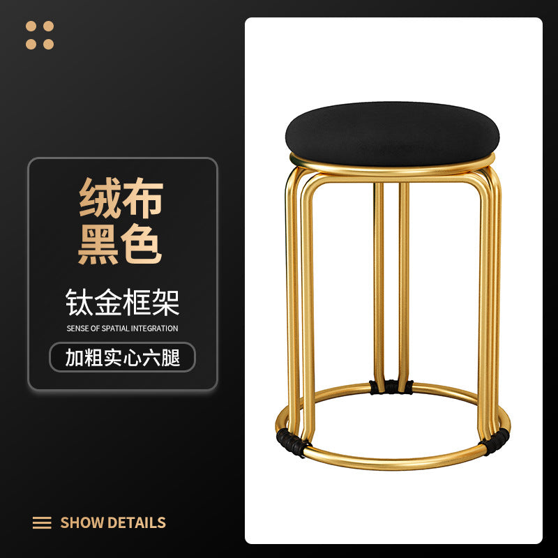 Round stool for home modern casual dining table high stool plastic stackable chair accessible luxury dining chair spare small round stool