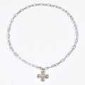 European and american cross-border casual hammered cross necklace niche style sense of design asymmetrical fashioneasiest for match collarbone chain necklace