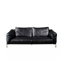 Bauhaus oil wax leather sofa medieval style small apartment living room for home straight row hammer small apartment solid wood sofa