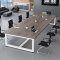Thickened table legs for more stability] gray oak color with white frame