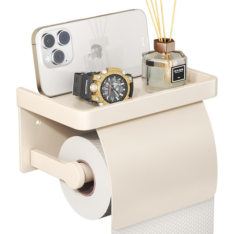 Cream wind toilet tissue box wall-mounted toilet tissue holder bathroom non-punching waterproof toilet paper box roll holder