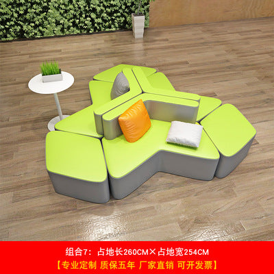 Sectional sofa minimalist creative irregular stool kindergarten office mall rest area negotiation reception table and chair sofa