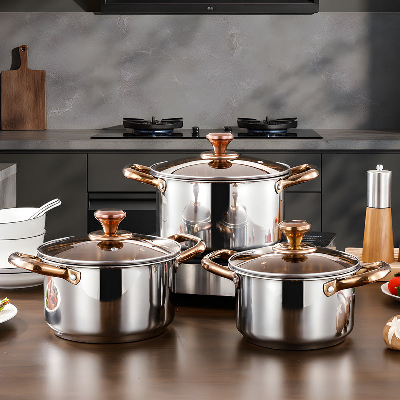 wholesale gift soup pot steaming pot food grade stainless steel for home stove neutral kitchen thickened soup hot pot