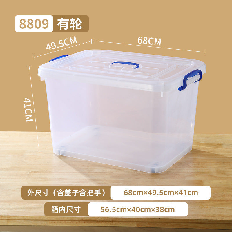 Customized plastic transparent storage box, clothes quilt sorting box, large and small storage box, snack toy storage box.