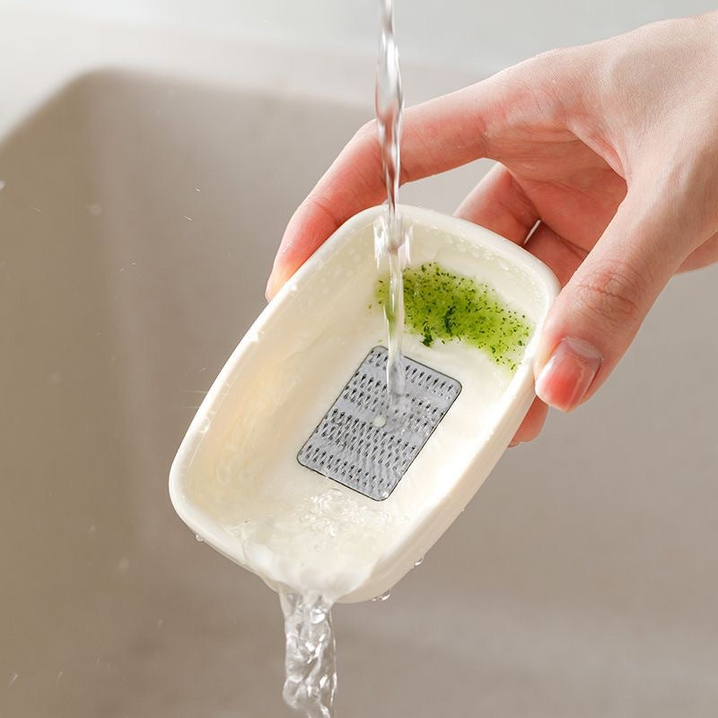 new wasabi mustard ginger garlic grinder - manual garlic press and grinding tool for kitchen, kids, and baby food