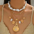 Pearl necklace wholesale - european & american cross-border bohemian jewelry - luxury niche ocean-inspired shell pendant necklace for women
