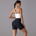 New arrival antibacterial wear-free underwear yoga suit beautiful back cross color matching sports intimates fitness shorts yoga clothes for women