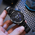 New creative tech men's steel band watch - hollow rotating dial quartz watch - dropshipping available
