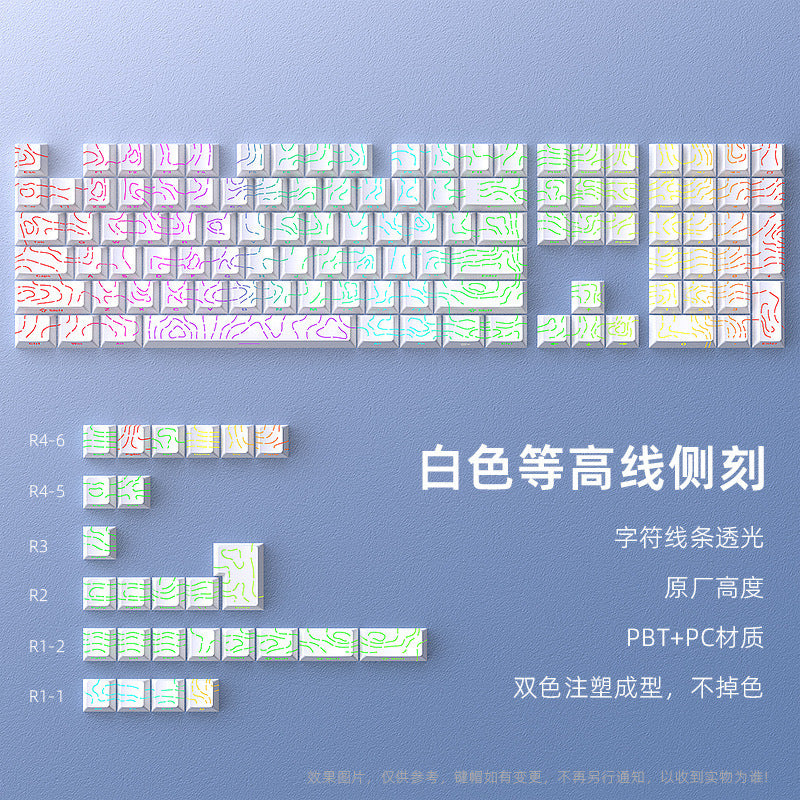 spot black powder pbt contour 4.0 side engraved keycap original height 130 two-color small complete set of cracks
