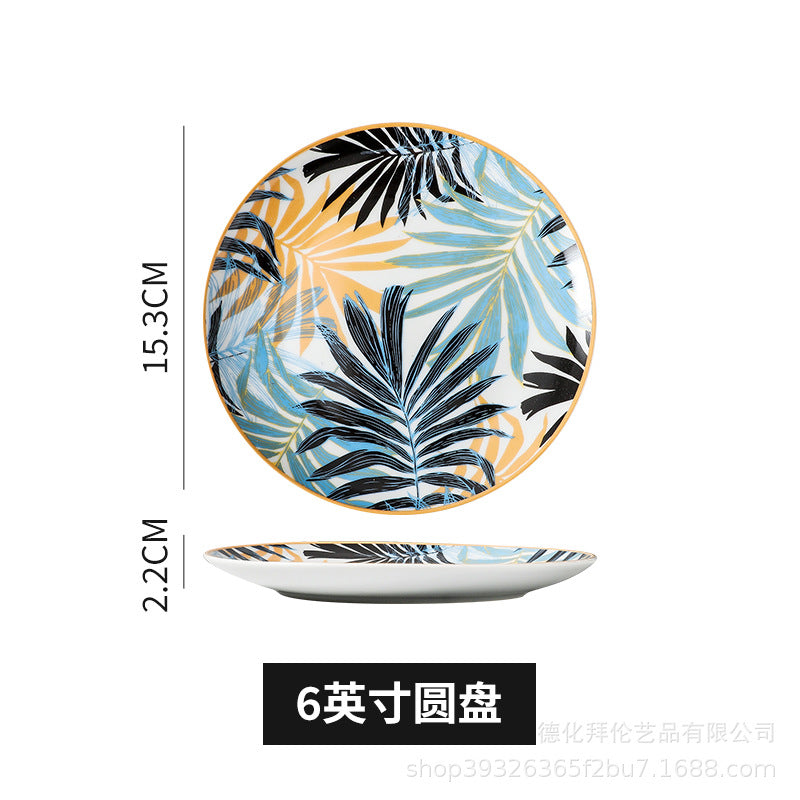 Nordic art ceramic dessert plate - three-tiered skewer plate for fruit and pastries - wholesale feature plates for hotels and restaurants