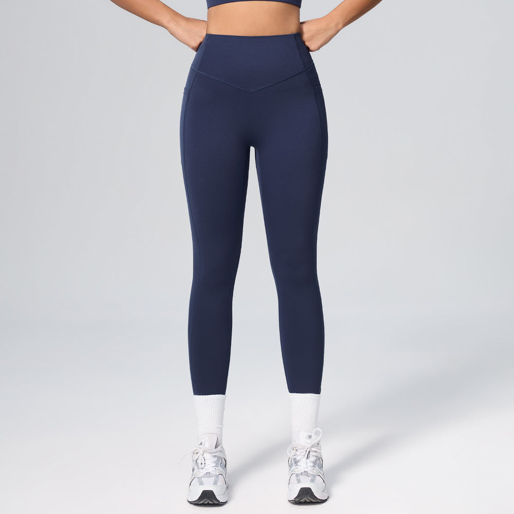 Amazon's new flap pocket pants yoga pants tight elastic shaping sports pants women's high waist belly control butt lift fitness pants
