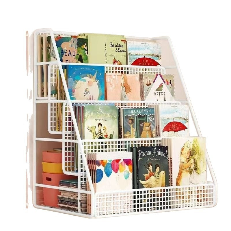 Mobile bookshelf kids picture book storage under-desk organizer floor-standing universal wheel home simple student bookcase