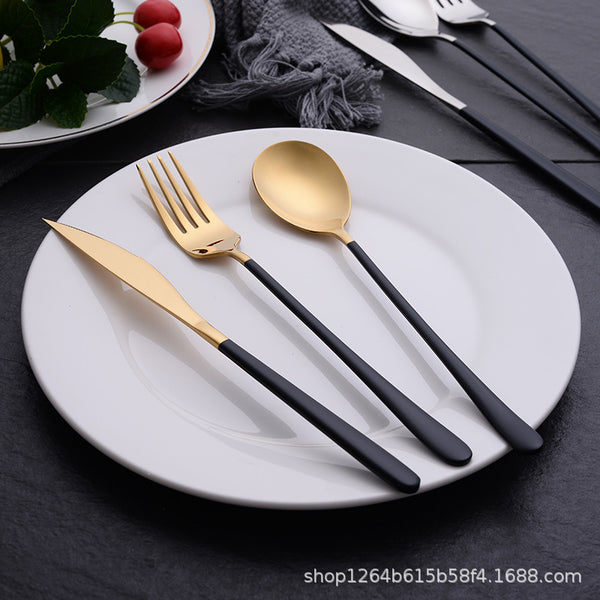 Korean 304 stainless steel portable tableware spoon fork chopsticks three-piece set company event gift set can be customized logo