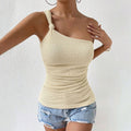 women's clothing sweet and spicy one-sided camisole sleeveless off-shoulder slim-fitting tops dopamine small camisole