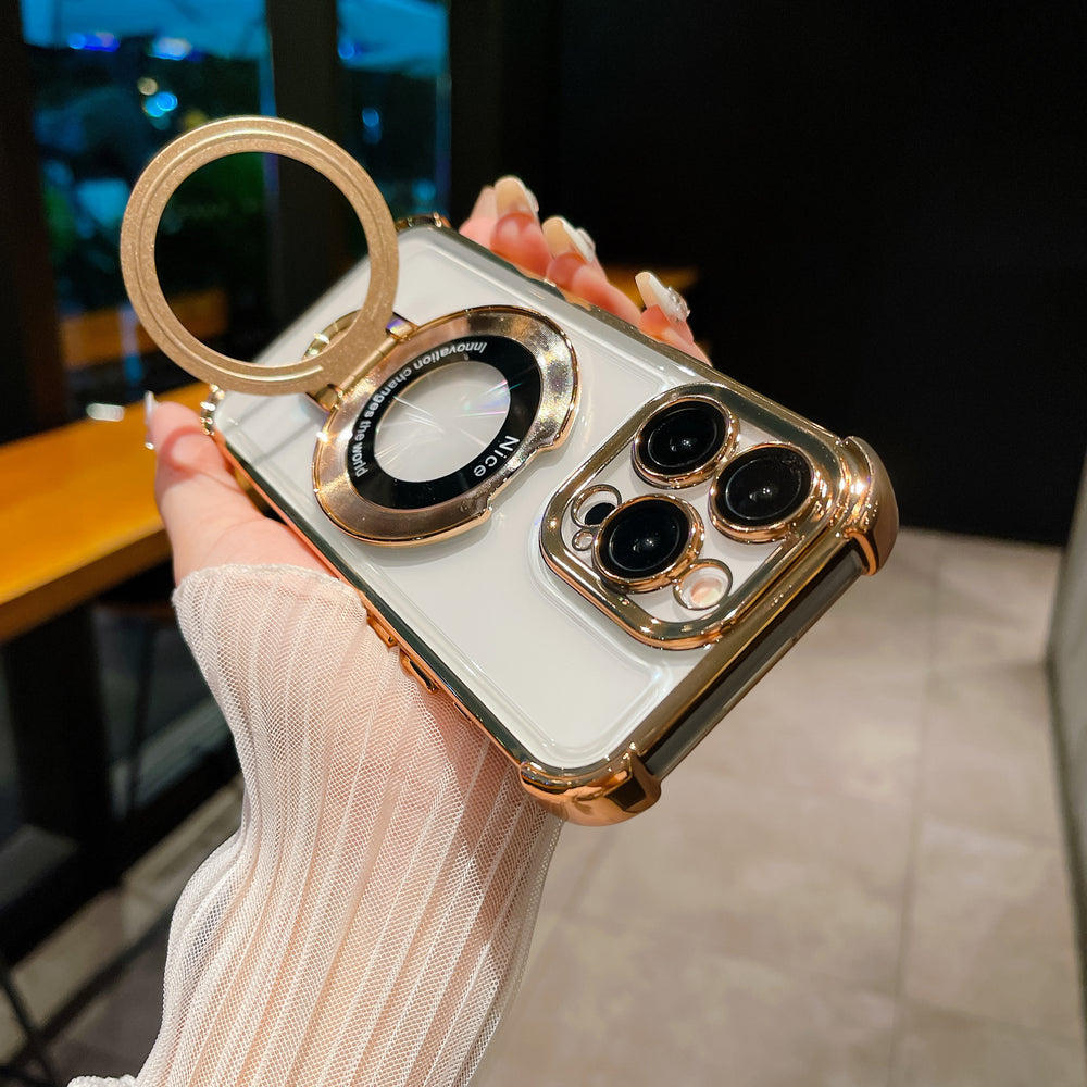 Four-corner airbag anti-fall suitable for apple 17 mobile phone case iphone 16 excellent shield magnetic holder glitter protective cover 15