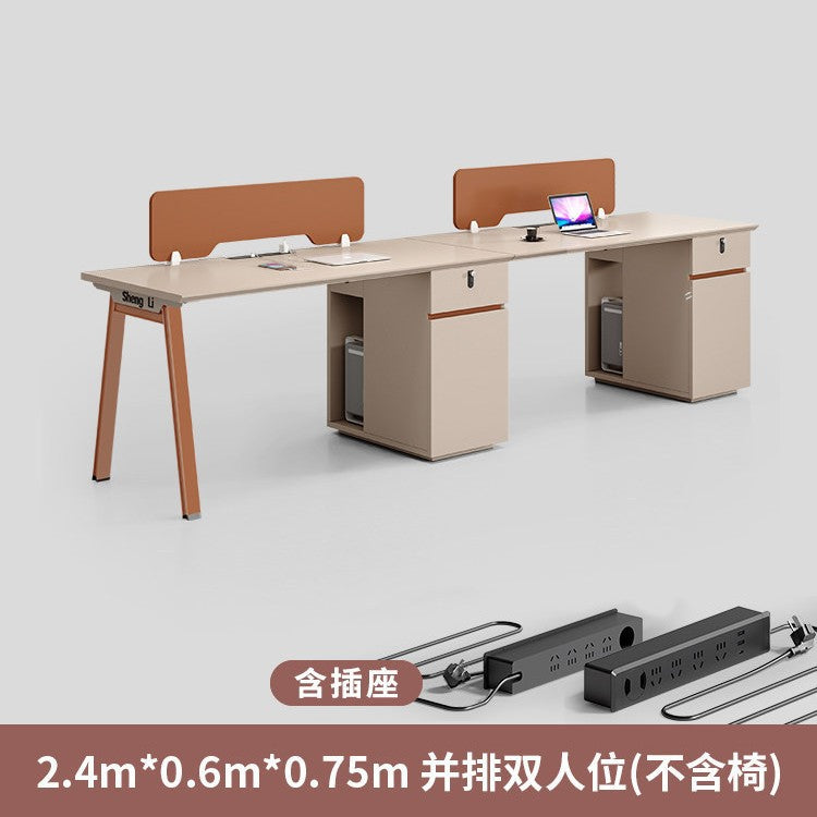 Saint li office desk and chair set - 4/6 seater minimalist modern office table with partition workstation computer desk