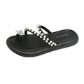 Women's flat sandals - new summer collection: casual, fairy-tale style with pearl and butterfly detail, open-toe design, fashionable beach sandals, versatile and stylish