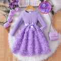 new girls' solid color rose dress