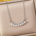 [copper inlaid with zirconium] new style micro-embedded diamond pearl titanium steel necklace for women, high-end, accessible luxury, versatile sweater chain jewelry