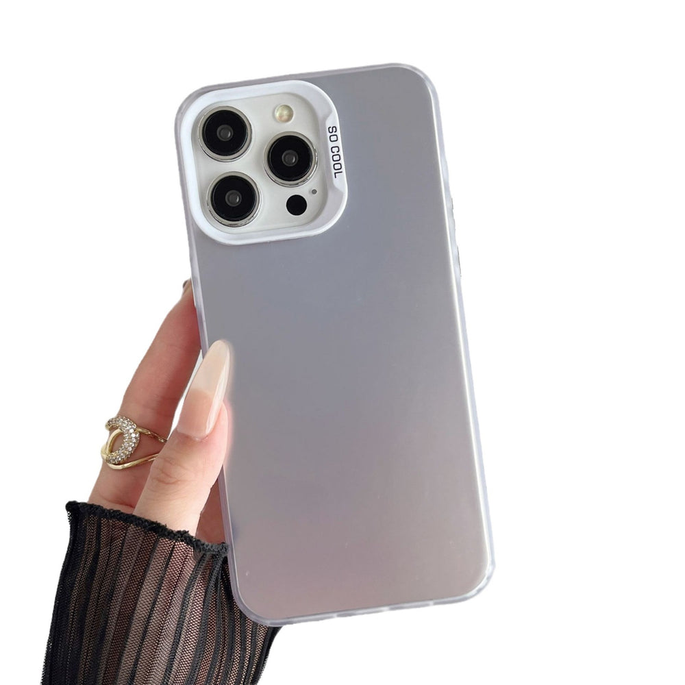Suitable for apple 15promax skin-feeling protective case iphone14 laser imd pure color material color silver mobile phone case