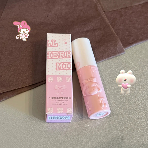 TOOT DODO~ Cherry Mirror Lip Glaze Cartoon Relief Clear Hydrating Mirror Lip Gloss Glass Lip Domestic Makeup