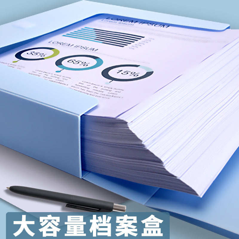 Huajie Morandi A4 File Box File Box Thickened Large Capacity Label Document Box Data Box Storage Box