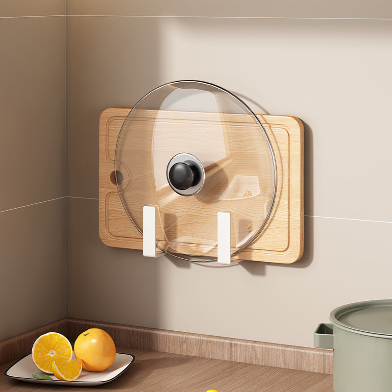 White lid rack wall-mounted non-punching kitchen rack cutting board rack cutting board rack chopping board storage bracket