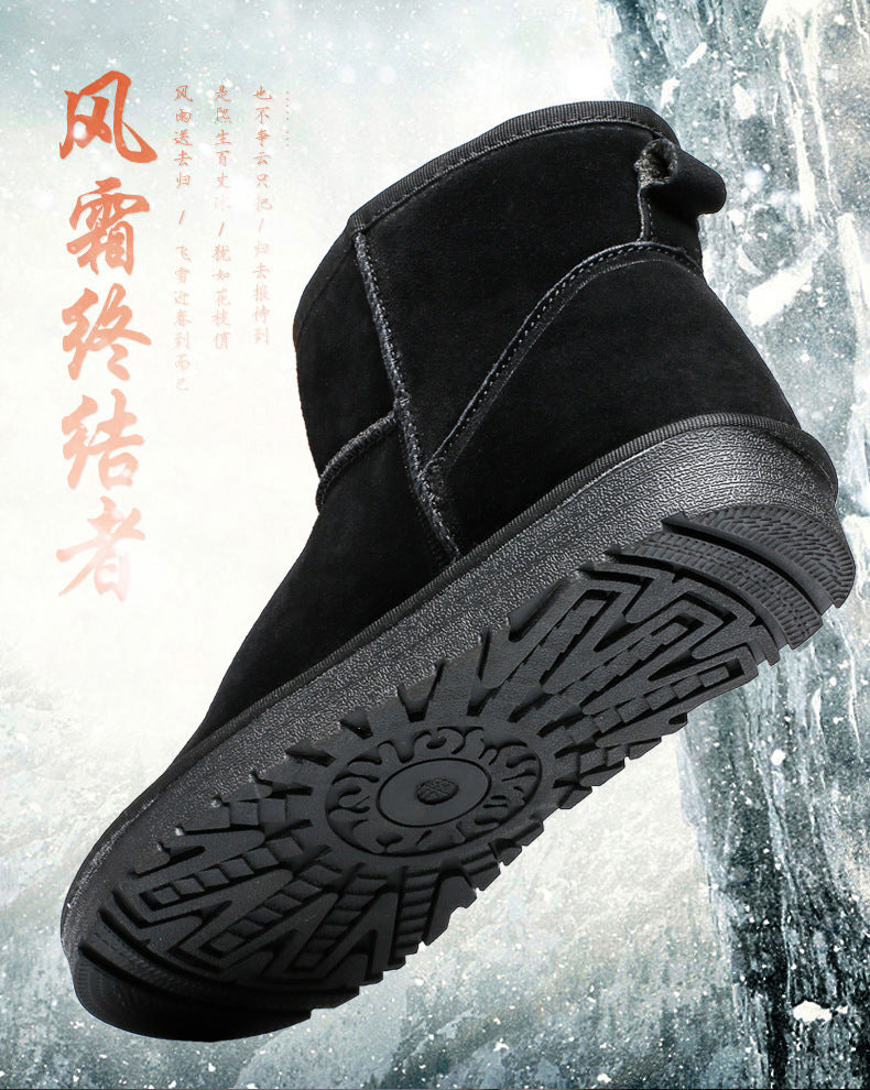 Foreign trade cotton slippers men's winter couple bag heel velvet stepping on shit thickened warm cotton shoes snow boots wholesale