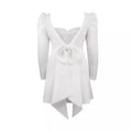 Am030924elegance square neck long sleeves dress banquet party backless bows dress dresses