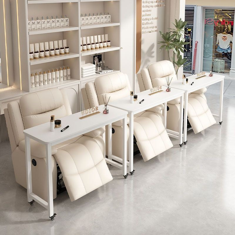 Japanese-style single-tier sofa table with wheels - modern minimalist multifunctional nail salon table with pulleys - mobile nail art table