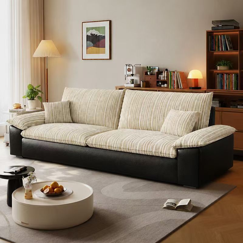 Double sofa retro style stripes chenille sailboat sofa living room small apartment three-person row fabric sofa