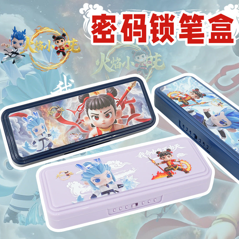 New Xiaozha devil child stationery box boy password pencil case male kindergarten primary school students large-capacity pencil case