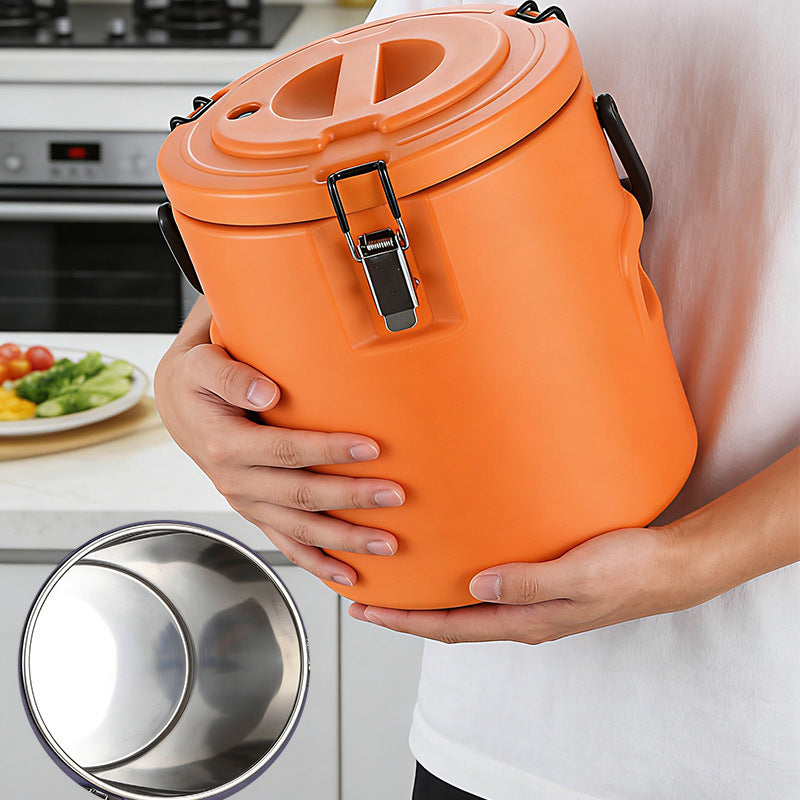 Stainless steel thermal insulation bucket, special milk tea bucket for stalls, restaurants, commercial large-capacity foaming cold and hot soup bucket