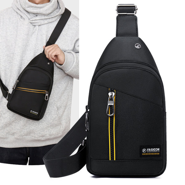 Men's breast bag 2025 new sports fashion messenger bag large capacity Oxford cloth business commuter shoulder bag wholesale