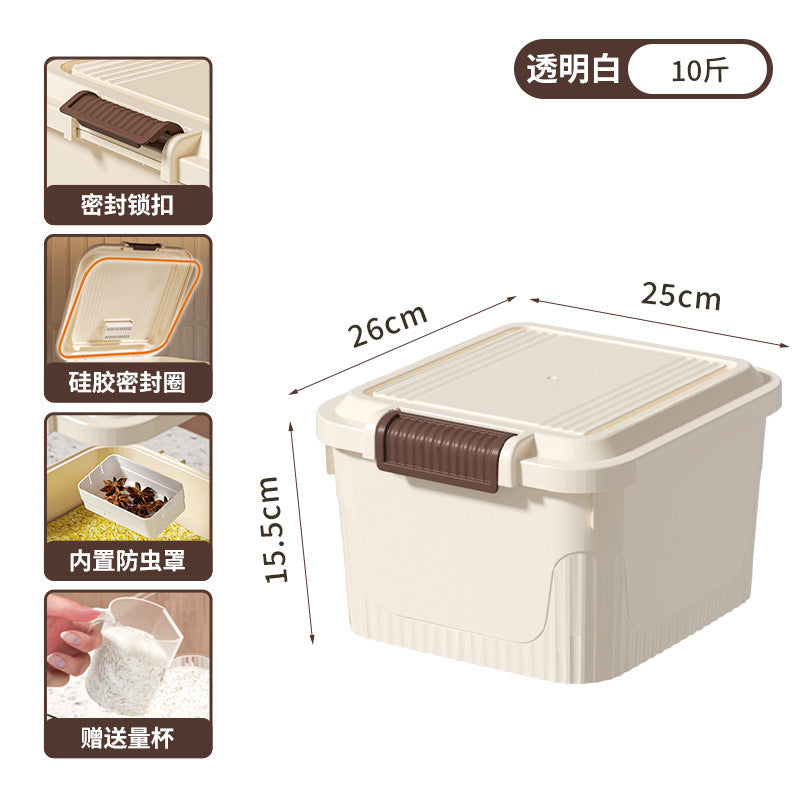 Storage tank for multigrain flour bucket 5kg 10kg Food grade rice tank Sealed insect-proof and moisture-proof 25kg Household rice bucket