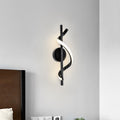 Minimalist black wall lamp - creative curved soft light wash, italian-inspired light luxury for bedroom bedside, living room background wall