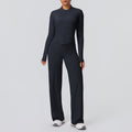 High-waisted, wide-leg, straight-leg pants with a cloud-like feel, quick-drying, zippered jacket, yoga outfit, outdoor casual running fitness sportswear set