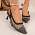 Mesh pointed toe high heel sandals women's 2026 new french style stiletto breathable closed-toe roman sandals summer fashion versatile