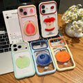 Suitable for apple 17promax mobile phone case stereo fruit stickers fresh summer cute iphone16 protective cover