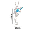 [titanium steel] personalized fashion tassel butterfly necklace women's light luxury high-end pendant niche design clavicle chain jewelry