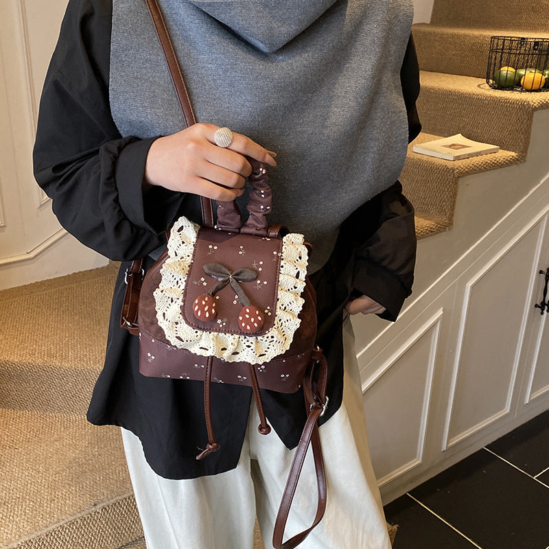 Fresh and sweet flap backpack - new autumn/winter lace school bag for girls