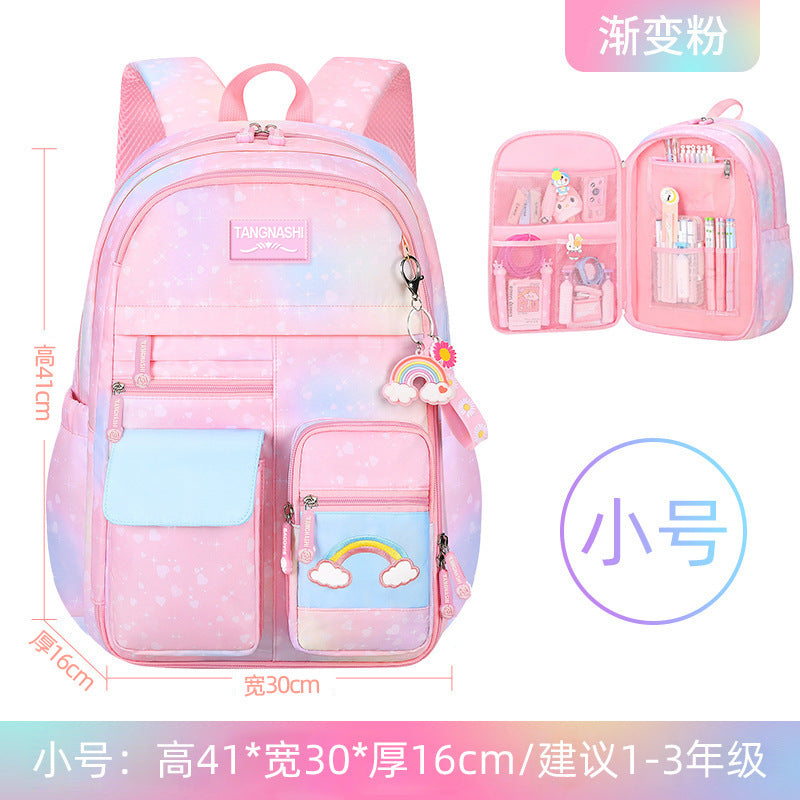 school bag kids school bag primary school student school ultra-light weight-reducing girl's three-piece backpack