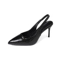 2025new arrivalfashion patent leather stiletto flats pointed toe shallow back lift single strap high heel flats